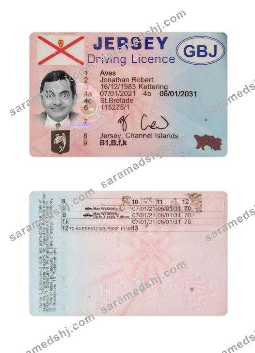Jersey driving license